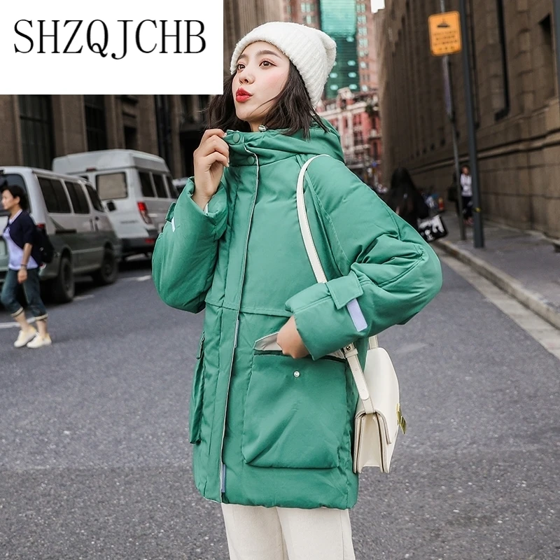 

Clothes Winter Women Women Winter Hooded Long Parkas 2021 Solid Thick Jacket Oversize Korean Style Warm Cotton Padded Coat