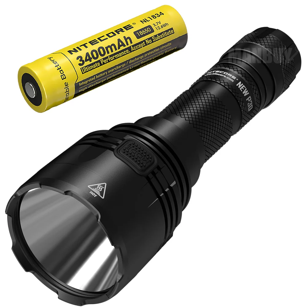 TopSale NITECORE NEWP30 1000 лм дальний тактический фонарь 18650 батарея для охоты на открытом воздухе водонепроницаемый портативный фонарь - Испускаемый цвет: with 3400mAh Battery