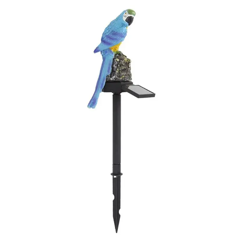 Parrot Blue Солнечный садовый светильник, уличный водонепроницаемый попугай, светодиодный Сказочный светильник, садовый декор, пейзаж, ночная лампа в форме животного - Испускаемый цвет: Parrot Blue