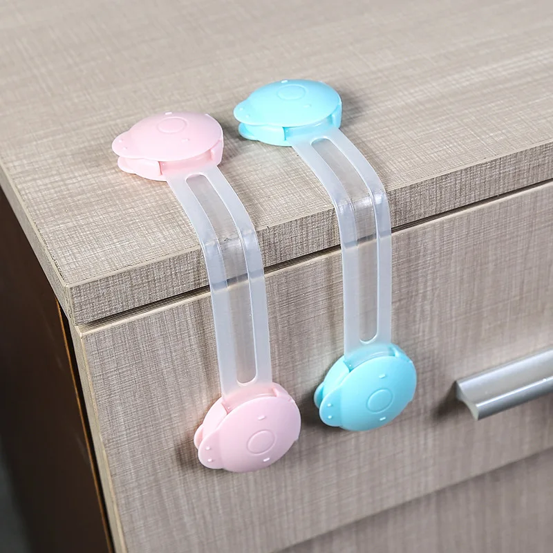 Cerradura de gabinete de seguridad para ni&ntilde;os, Protector de seguridad a prueba de beb&eacute;s, cerradura de puerta de caj&oacute;n, gabinete, protecci&oacute;n de pl&aacute;stico, 10 Uds.-3
