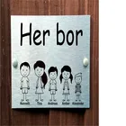 Индивидуальные норвежские дверные таблички, именные знаки для дома на 5 человек