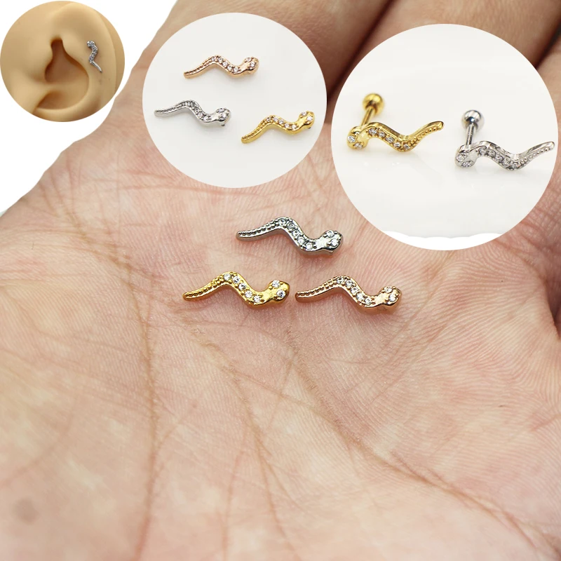 

Snake Ear Cartilage Helix Daith Earrings Ring Piercing Stud Bee Nose Septum Clicker