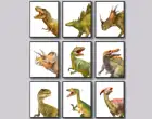 Постеры T-rex Triceratops с динозаврами Юрского периода, Художественная печать, домашний декор, настенный постер для детской комнаты, Картина на холсте