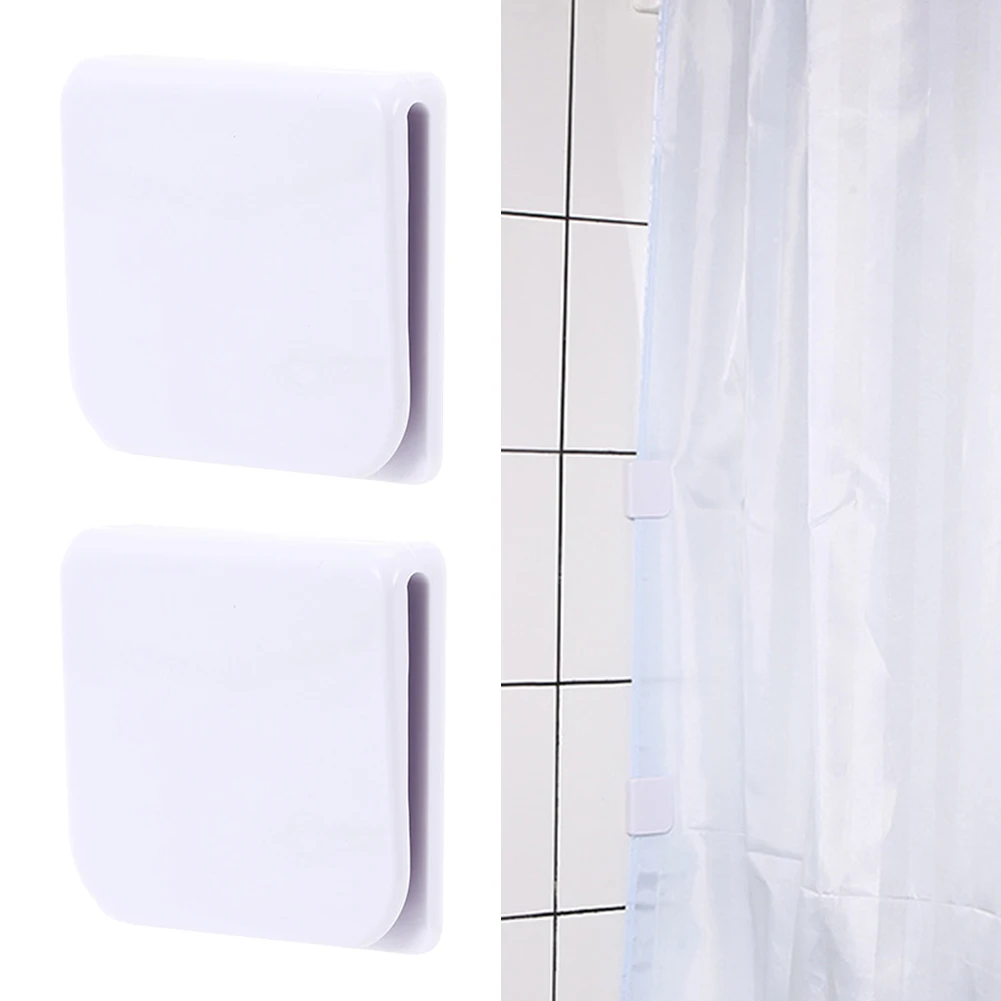 

2pcs Anti Splash Buckle Self Adhesive Bathroom Guard Home Decor Fixed Shower Curtain Clip Toilet Stop Water Leakage Accessories