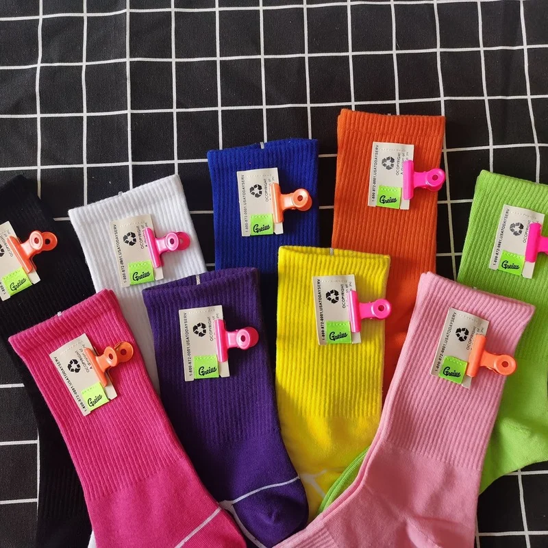 

Spring and Autumn New Label Clip Tide Socks Female High Tube Decorative Harajuku Accessories
