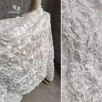 pleated crepe tulle fabric white miyake styled folds diy stage wedding decor skirts dress fashion clothes designer fabric