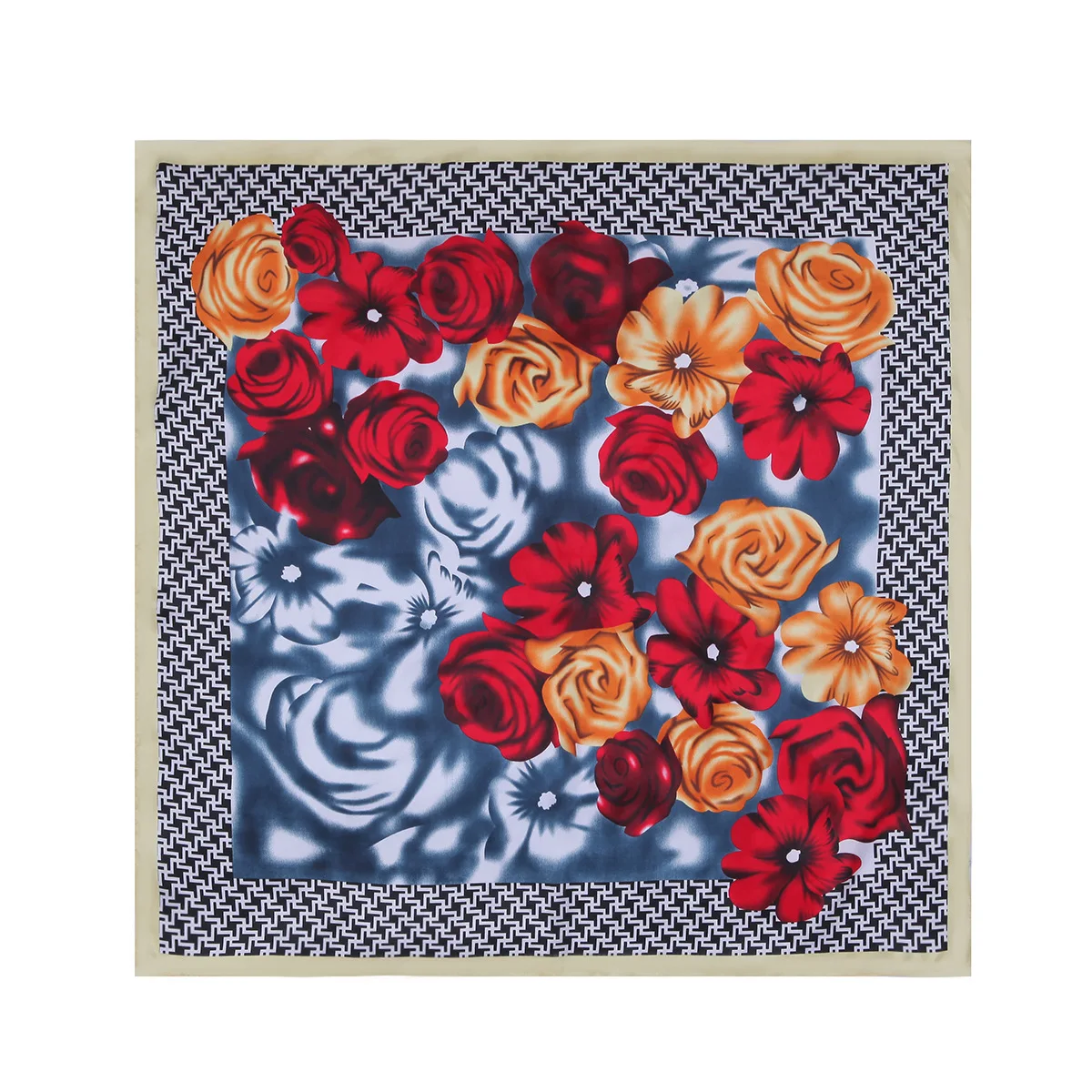 

2021 New Silk Scarves classic fashion brand simulation silk scarf luxury brand 90cm large square scarf female Muslim headscarf
