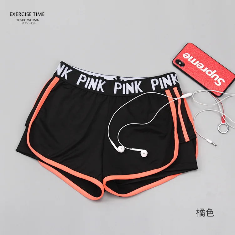 Новый хлопок розовый бюстгальтер с буквами тренировка фитнес шорты для женщин |