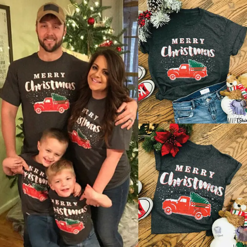 Рождественские Семейные комплекты с Сантой футболки для женщин мужчин и детей
