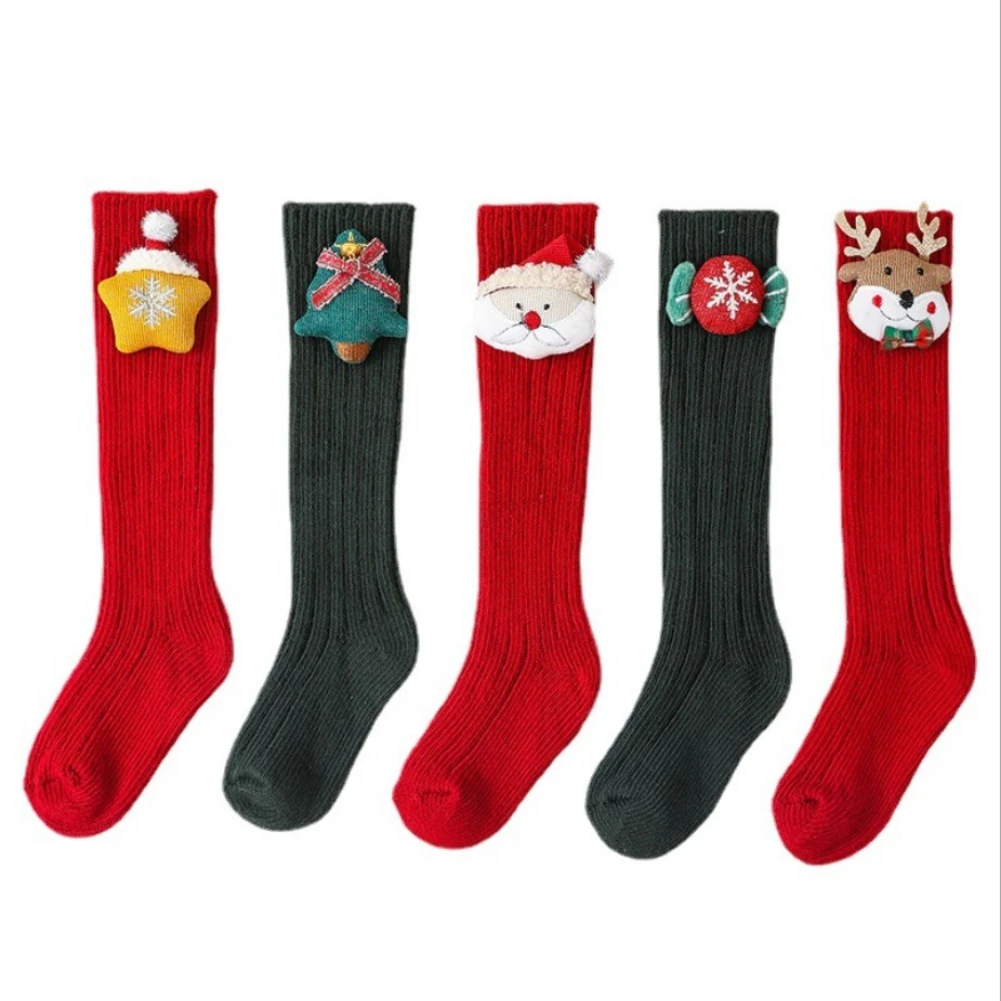 

Baby Christmas Socks Princess Long Socks Non-slip Knee-high Stockings