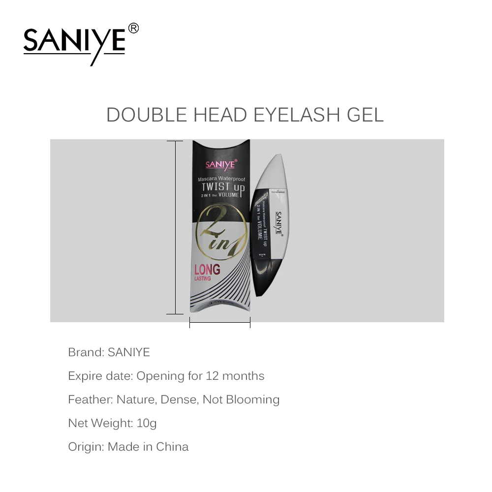 SANIYE тушь для ресниц с двойной головкой косметика водостойкая наращивания