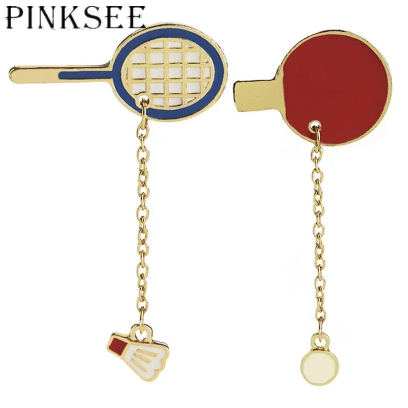 Pinksee 1 шт. уникальный дизайн мультфильм Бадминтон Настольный теннис Эмаль Брошь