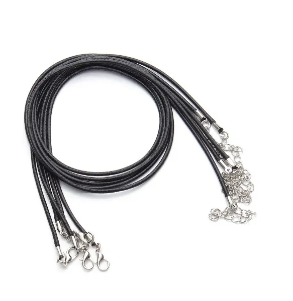 

20Pcs 50cm Handmade Leather Adjustable Braided Rope Necklaces & Pendant Charms Findings Lobster Clasp String Cord