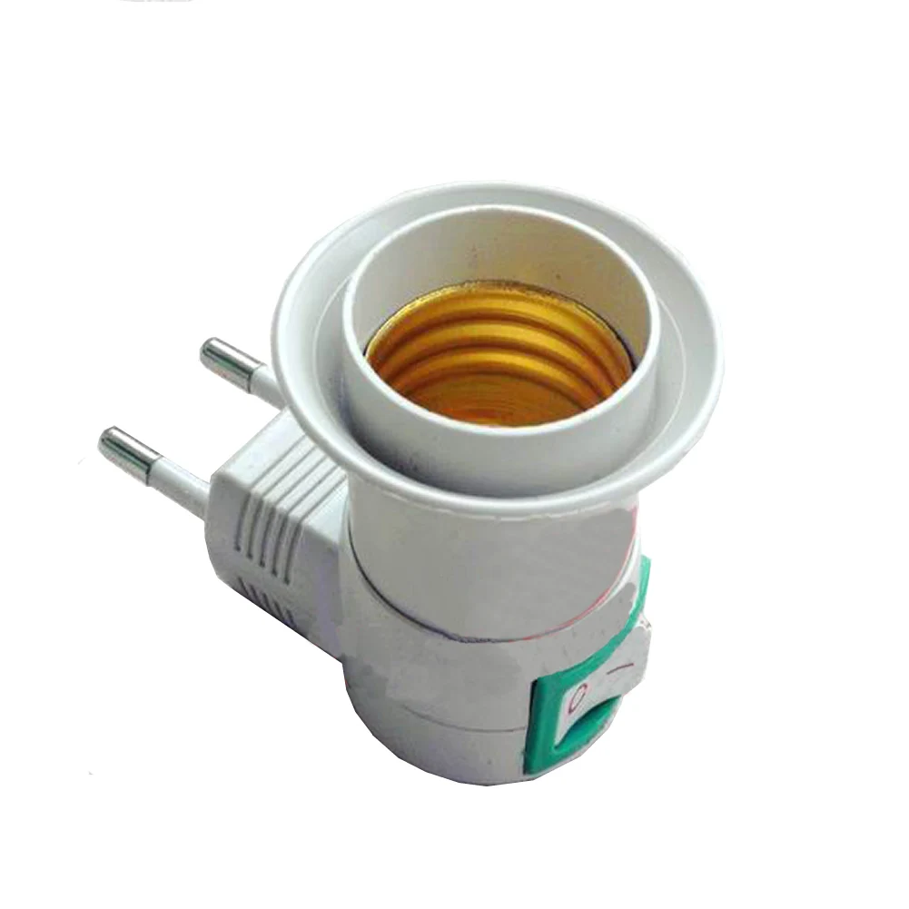 

E27 female socket to EU plug adapter with power on-off control switch New 72XD