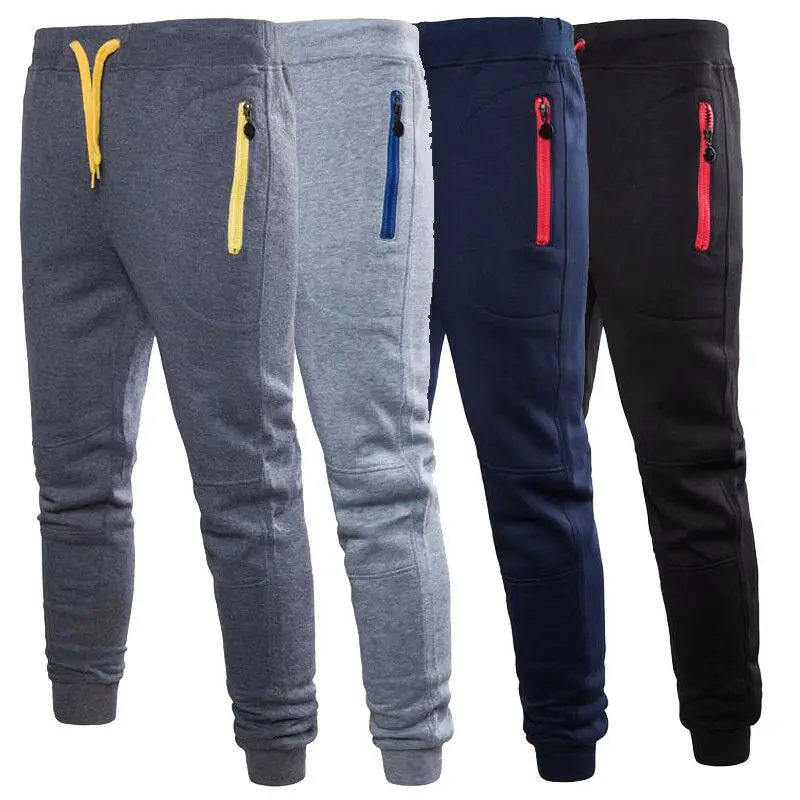 Newest trendy solid casual Men Sport Pants Long Trousers Tracksuit Fitness Workout Joggers Gym high waist Sweatpant M-3XL | Мужская