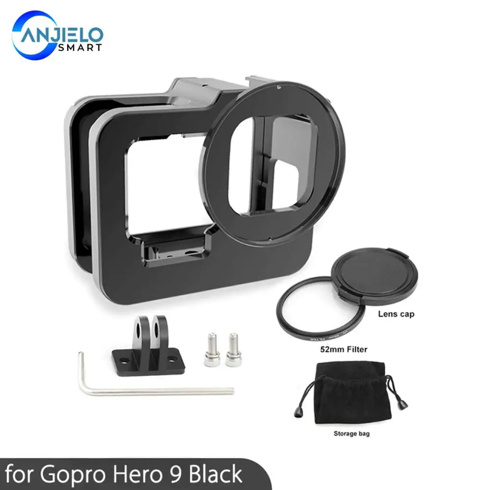 Алюминиевый Чехол Anjielosmart для GoPro Hero 9 черная металлическая клетка защитный чехол