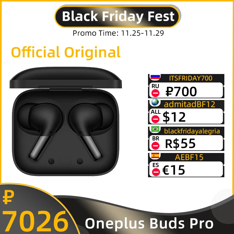 Наушники OnePlus Buds Pro, TWS, LHDC, 38 часов работы, водонепроницаемость IP55, для Oneplus 9 Pro 9R