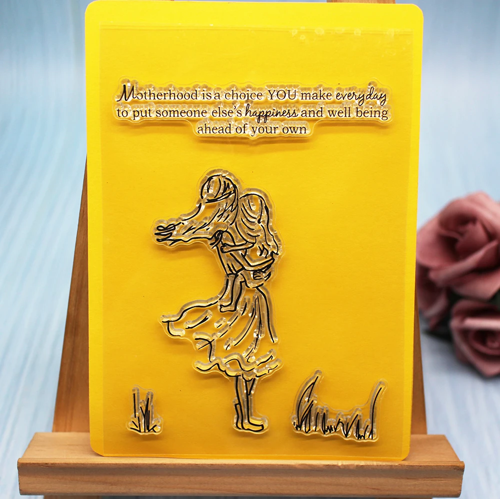 Прозрачная печать для мамы обнимает/печать штамп скрапбукинга DIY/фотоальбом