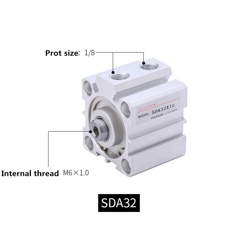 

Free shipping Thin cylinder SDA32 series 5mm to 100mm stroke aluminum alloy air cylinder Pneumatic components