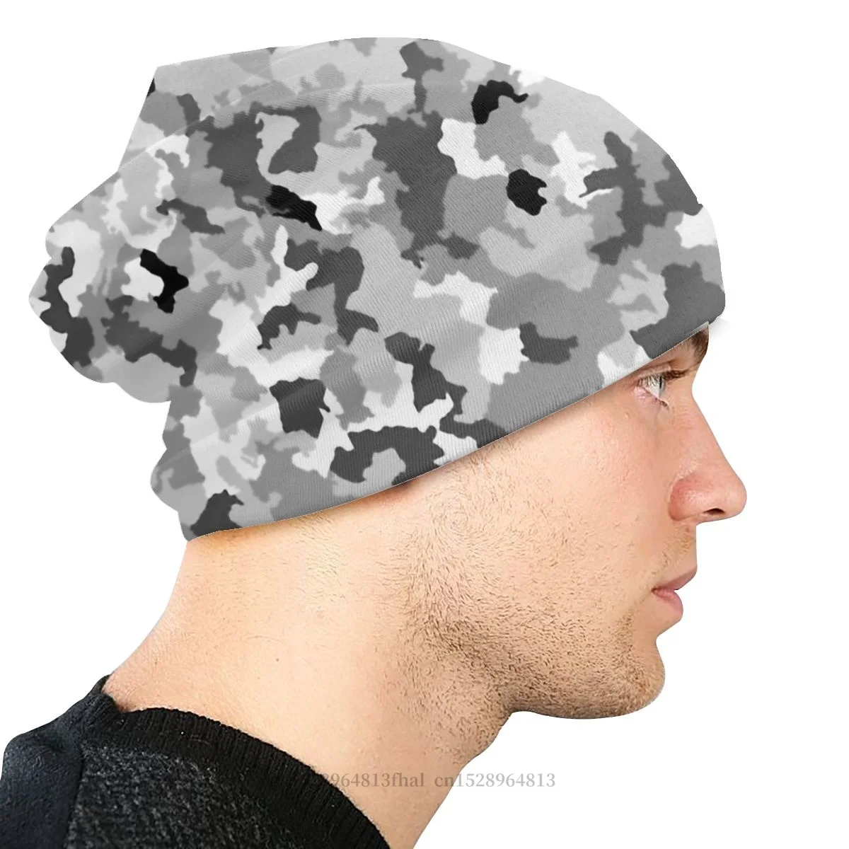 Зимние капот Homme модные вязаная шапка с камуфляжным принтом камуфляжные