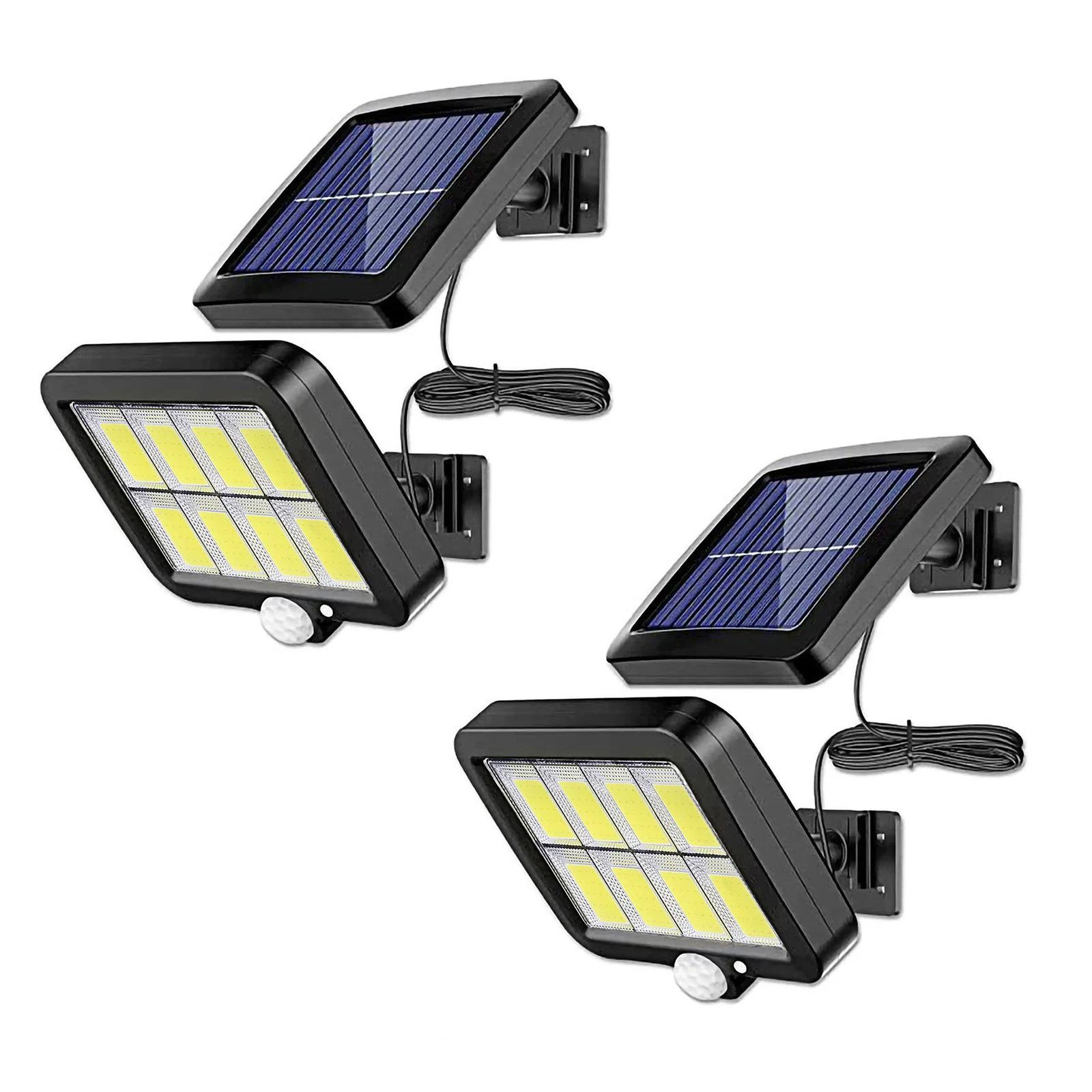 

2PCS 160COB Solar Powered Wall Light Outdoor PIR Motion Sensor Lamp 3 Mode Waterproof Wall Security Lights Street Garden Decor