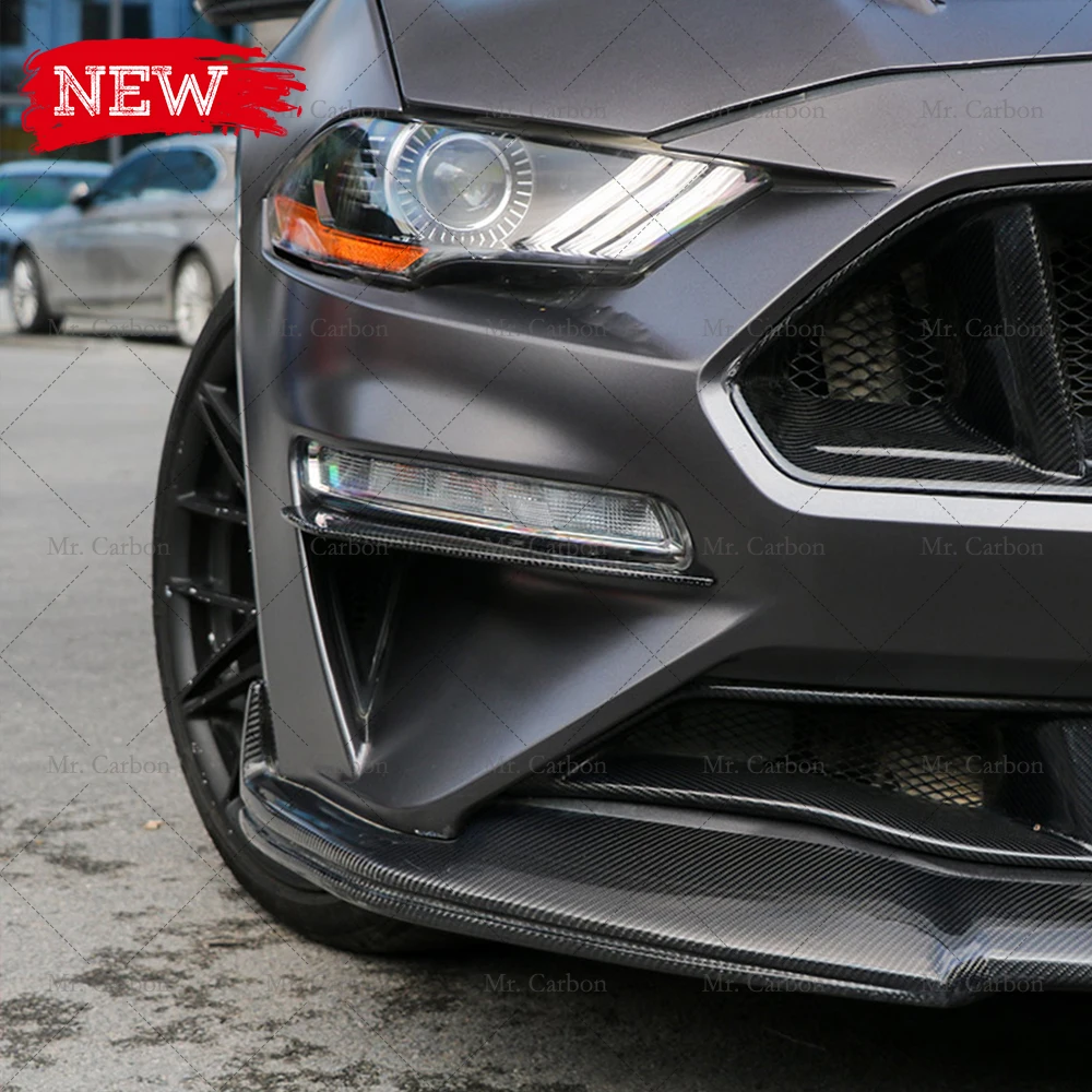 Для MUSTANG 2015 + углеродное волокно передние противотуманные фары CANARD отделкой
