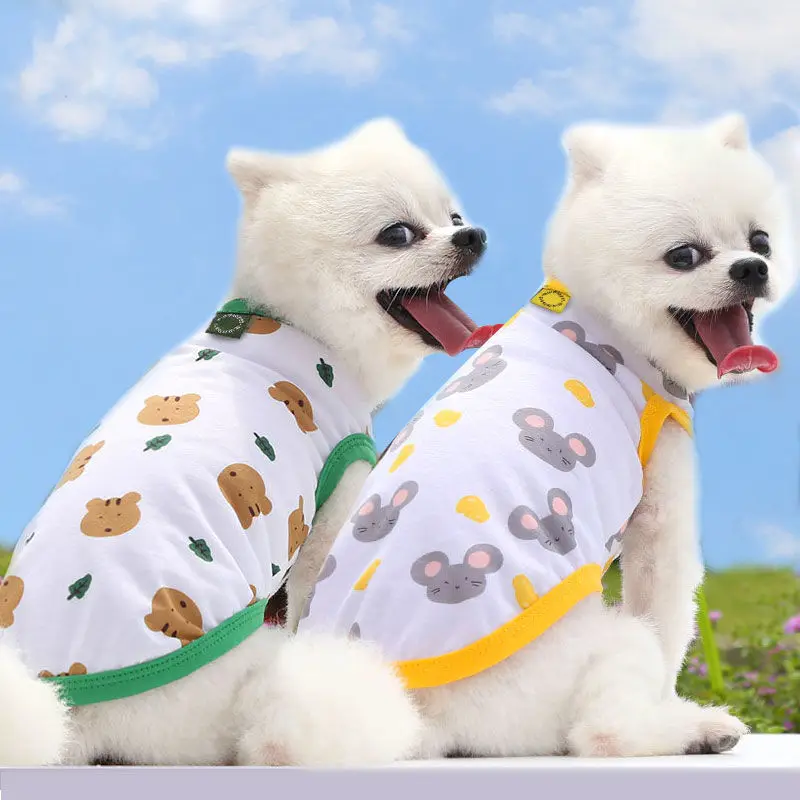 

Dog Vest Cat Pet Clothes Supplies Spring and Summer New Mouse Bear Cartoon Korean Teddy Bichon
