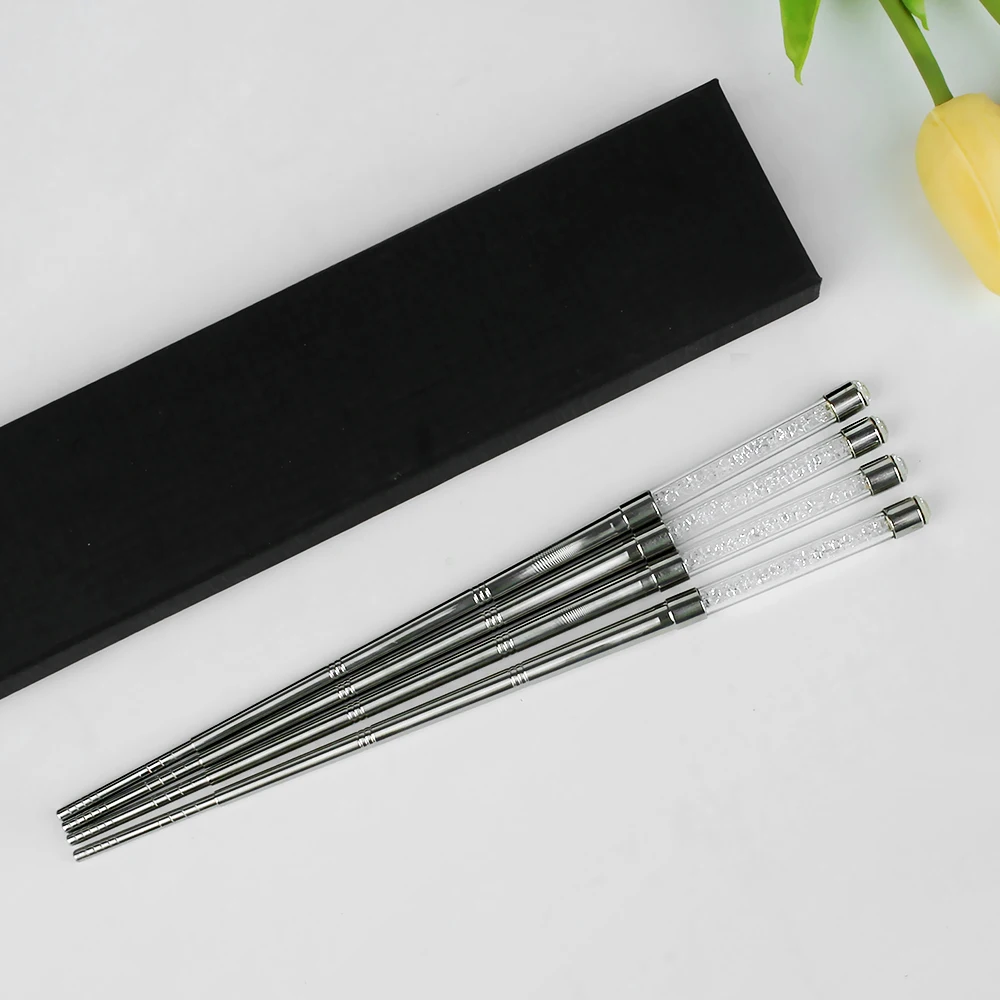 

Exquisite Crafts Stainless Steel Chopsticks Japanese Chopsticks Set Metal Sushi Sticks Environment Friendly Reusable Sticks Set