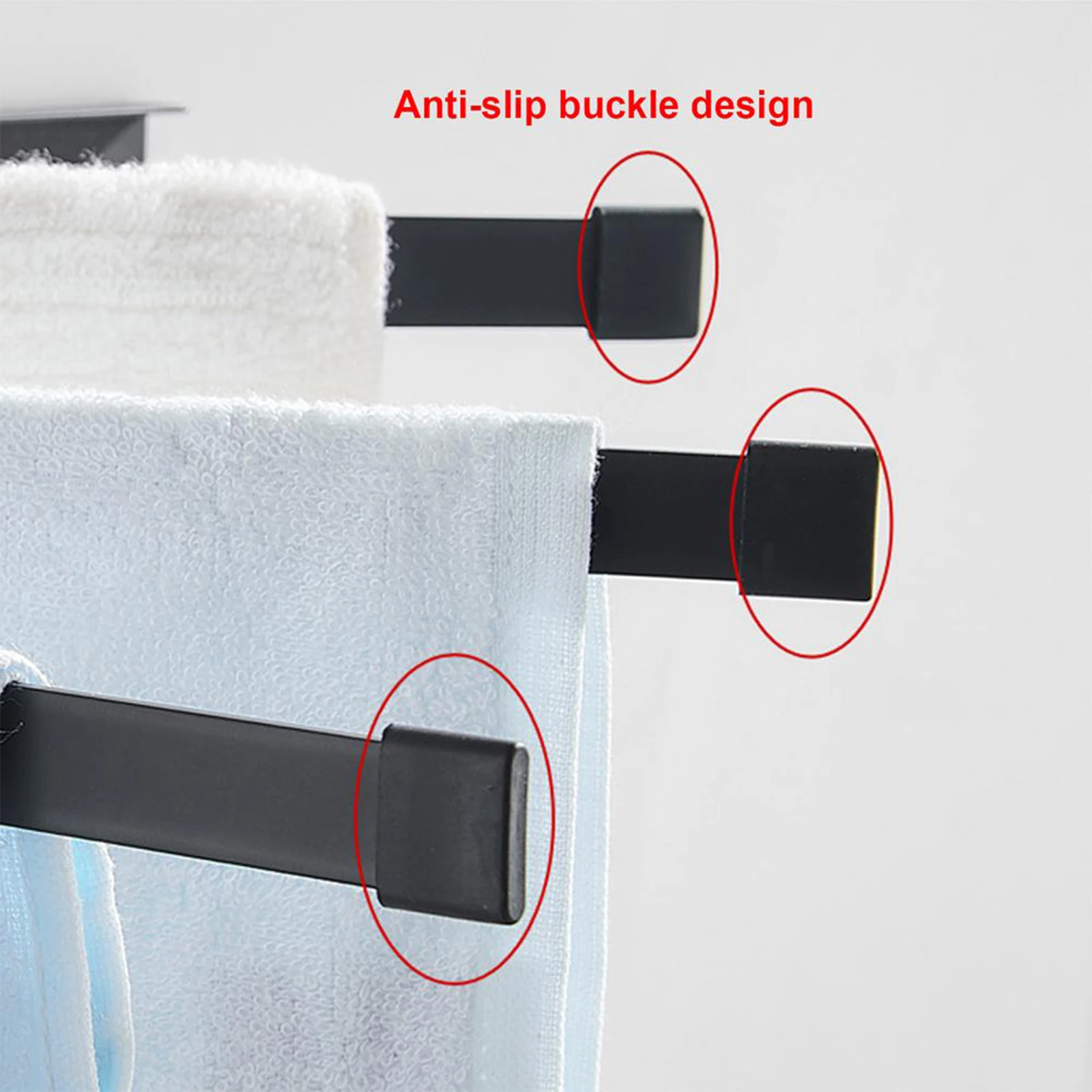 

Anti-rust Towel Rack Stainless Steel Rotating Bath Rail Hanger Towel Holder Bars Bathroom Wall Mounted Bracket