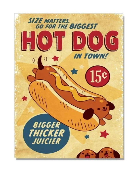 

Hot Dog In Town Thicker Juicier Tin Sign art wall decoration,vintage aluminum retro metal sign