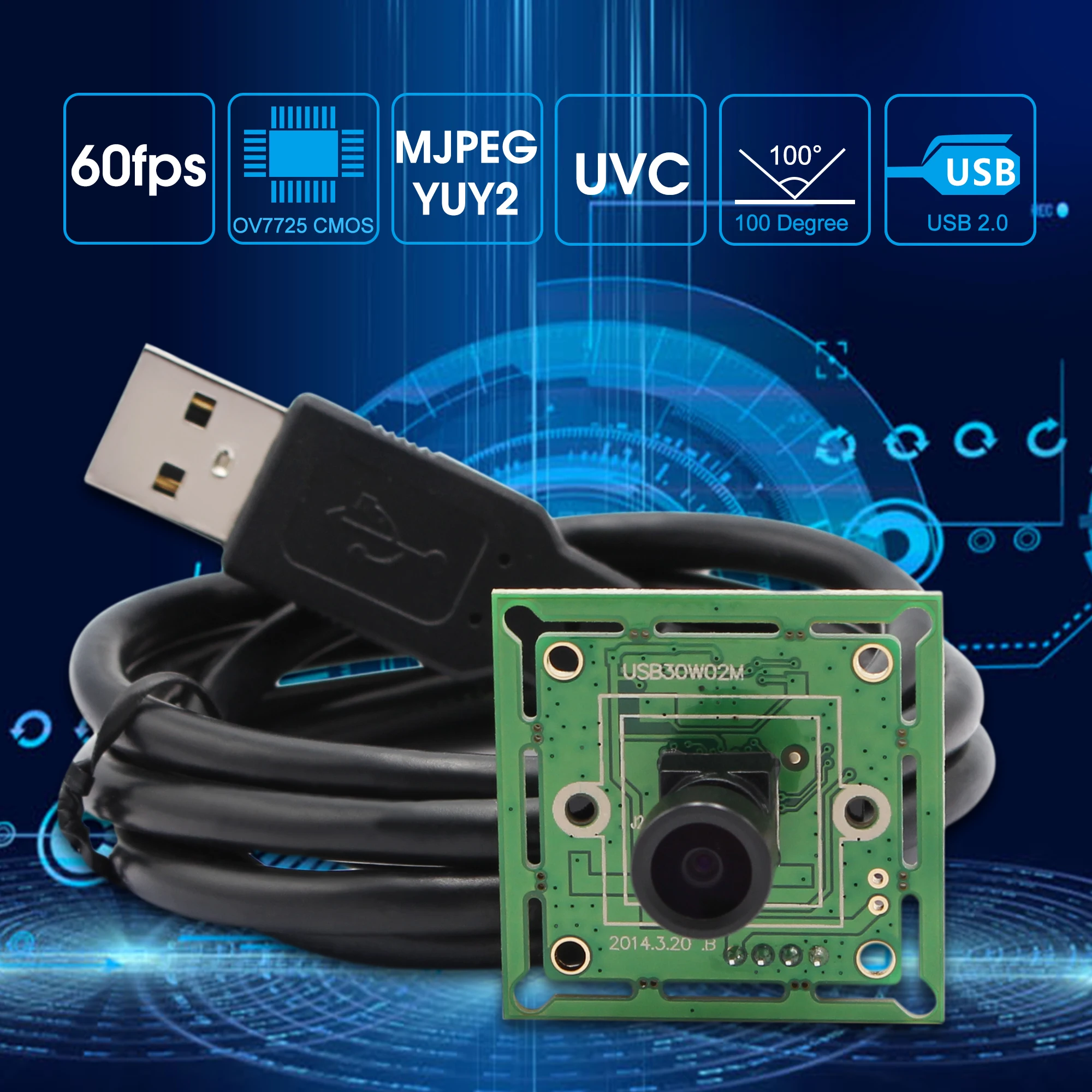 VGA 640x480 mini usb плата M7 100 градусов Объектив CMOS OV7725 Micro модуль камеры