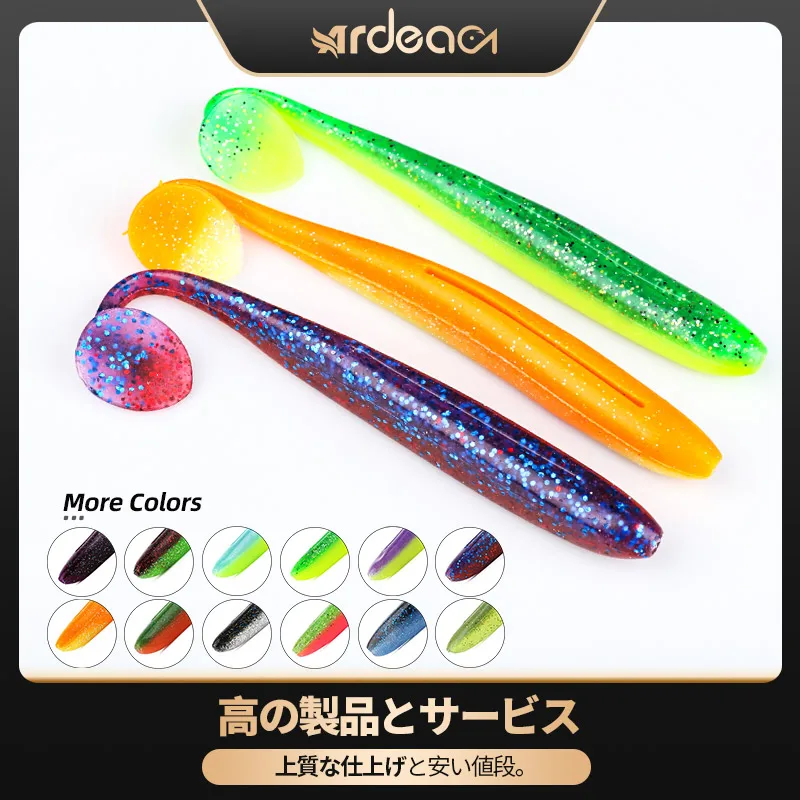 

Ardae fishing lure T-tail 10pcs 90mm/4.5g Easy Shiner Wobblers Silicone shad relax Artificial Baits bass perch leurre