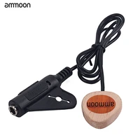 ammoon heart shaped guitar pickup spruce wood piezo contact microphone pickup 6 35mm port for guitar ukulele violin accessories