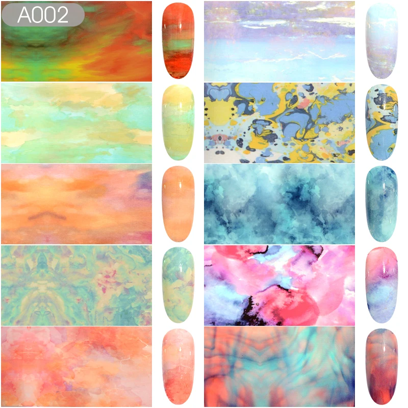 BS07119 Gradient Rainbow Starry Sky Nail Foil Shimmer Japanese Syle for Nail Art Sticker Set Transfer Foils DIY Salon Wraps Decals - Цвет: BS07119