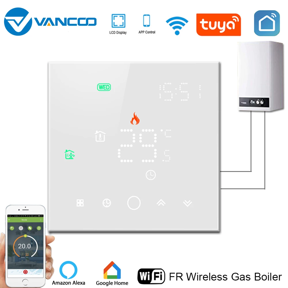 

Vancoo Tuya Wifi Thermostat 220V Smart Gas Boiler Temperature Controller Thermostat for Warm Floor Boiler Thermoregulator