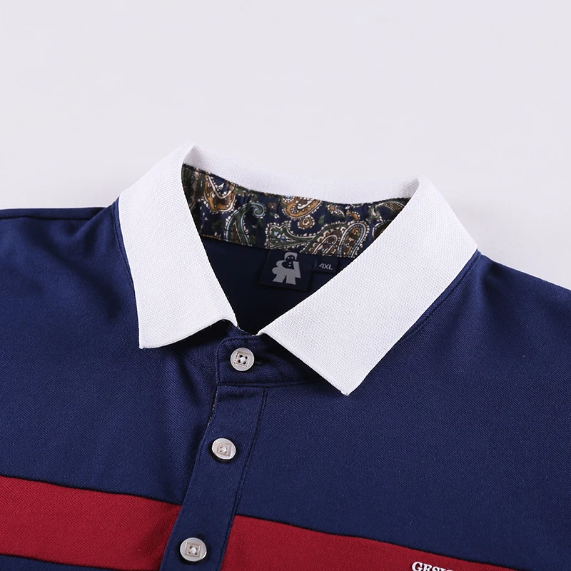 Рубашка-поло мужская с коротким рукавом хлопок дышащая в полоску Повседневная