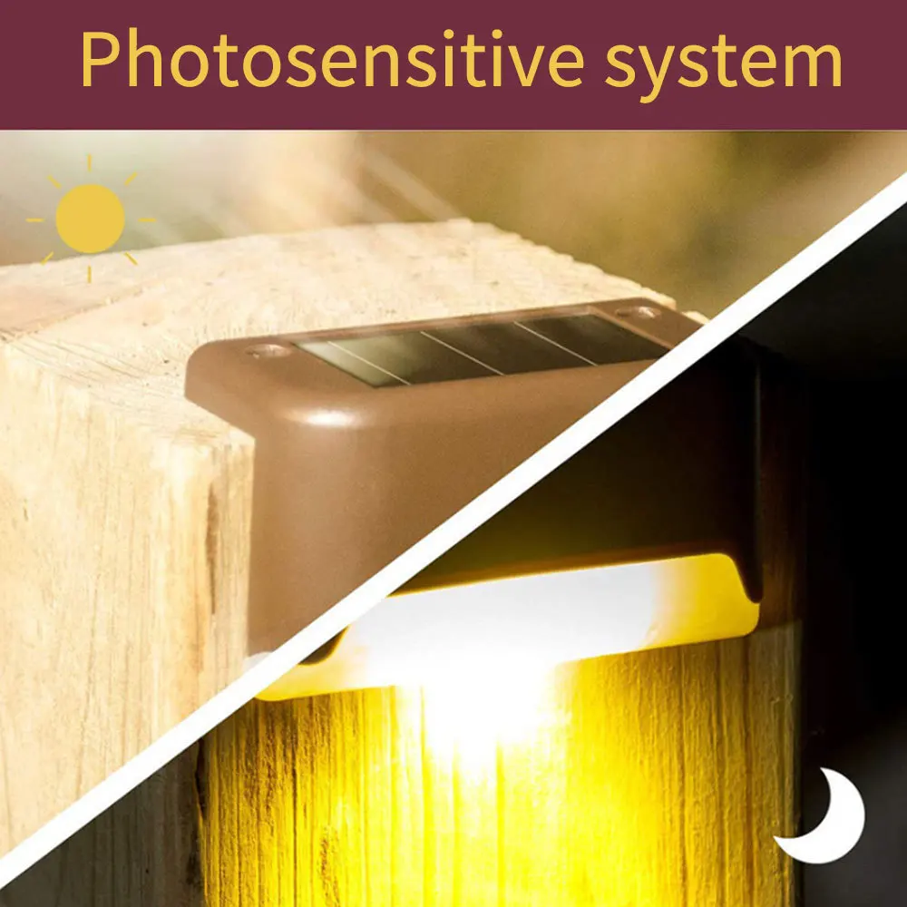 

8Pcs Waterproof Solar Deck Lights Outdoor Backyard Decor Outside Step Lights Garden Post Fence LED Warm Lamp