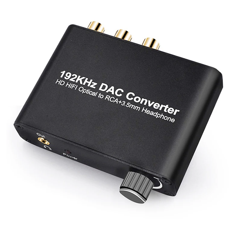 

AIXXCO 192 Khz DAC HD HIFI Coaxial Optical To Analog RCA R/L Audio 3.5mm Jack DAC Audio Decoder With Volume Control Converter