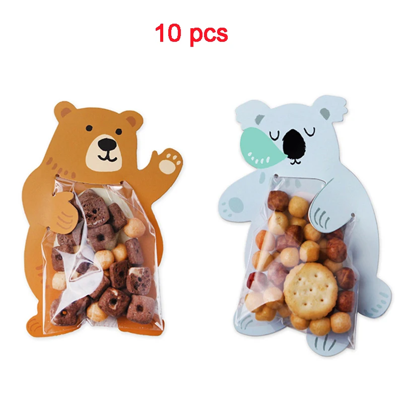 10pcs Cute Animal Candy Bag Cookie Gift Packaging Bags Birthday Decorations Kids Party Favors for Biscuits Snack Sweets Package | Дом и сад