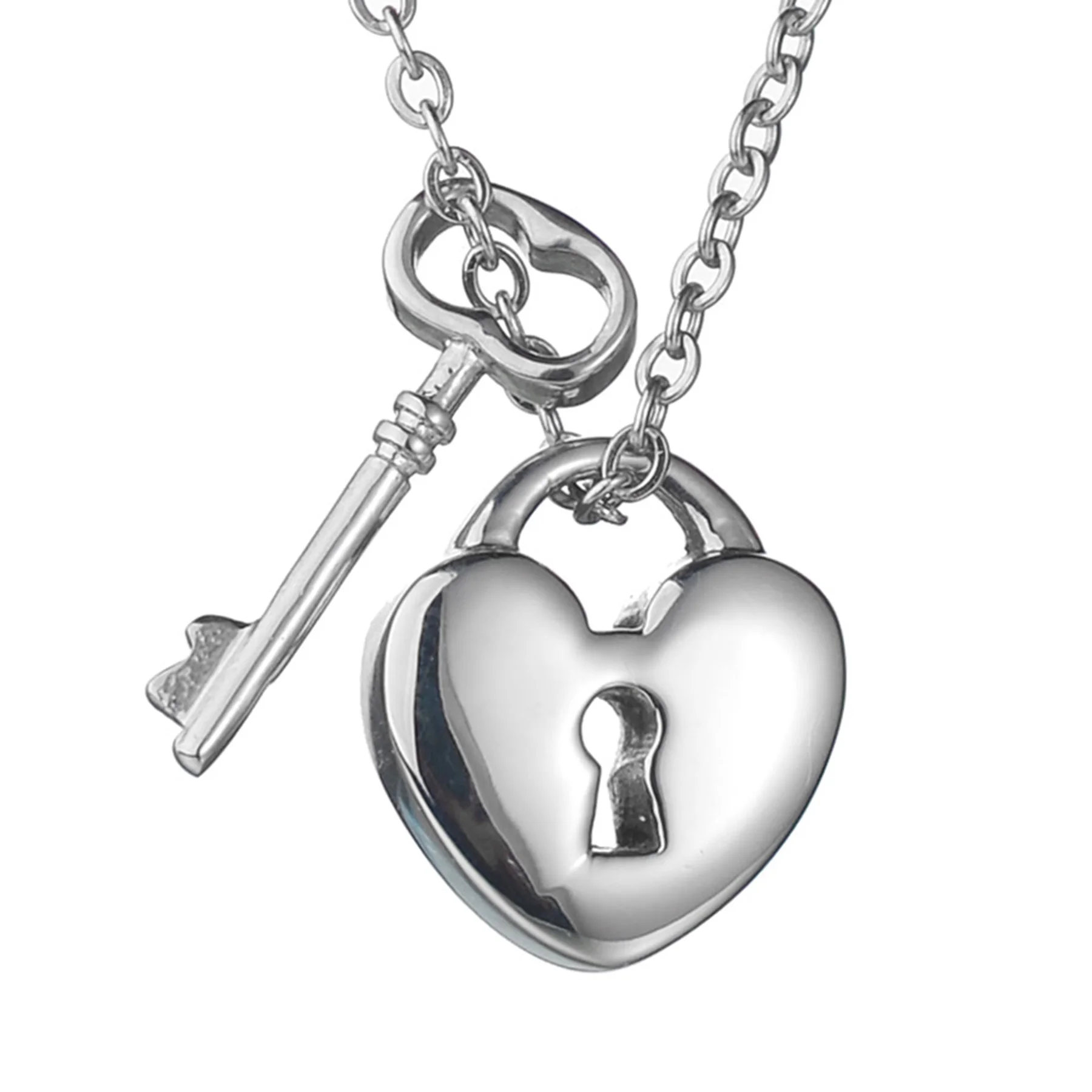 

Lock Heart Cremation Urn Pendant with A Key Stainless Steel Memorial Padlock Necklace Ashes Holder Keepsake Jewelry