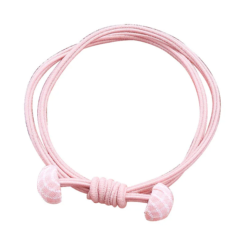 

Korean style cloth art button knotted rubber band mushroom net red leather rope hair ornament high elastic tie head