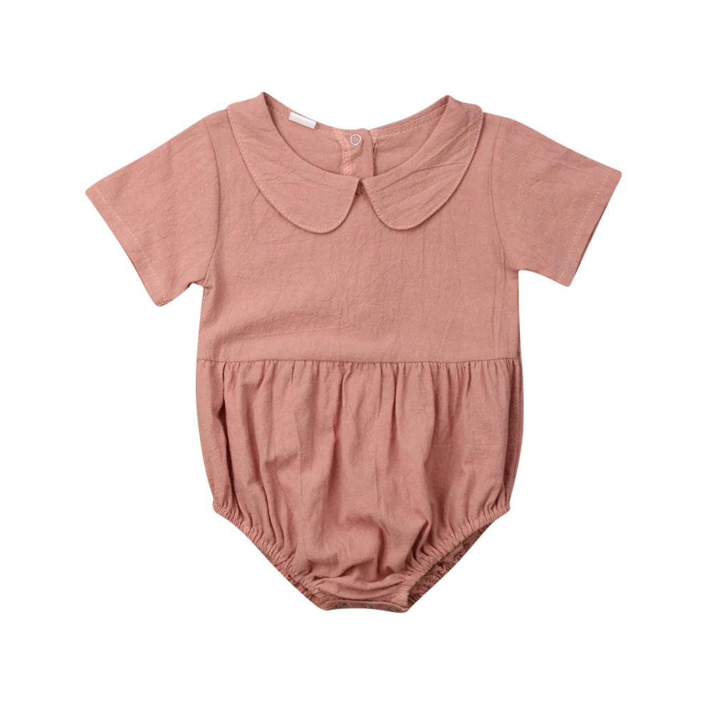 

Summer Newborn Baby Girl Ruffle Solid Romper Summer Girls Clothes Jumpsuit Outfits 0-18 Months