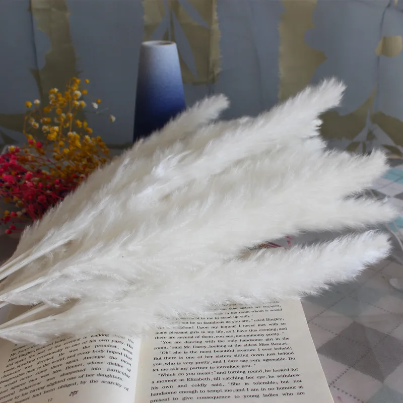 

60PCS Dekoration Small Reed Natural Dried Small Pampas Grass Phragmites Decoration Fleurs Sechees Centro De Mesa Pampa Fleur