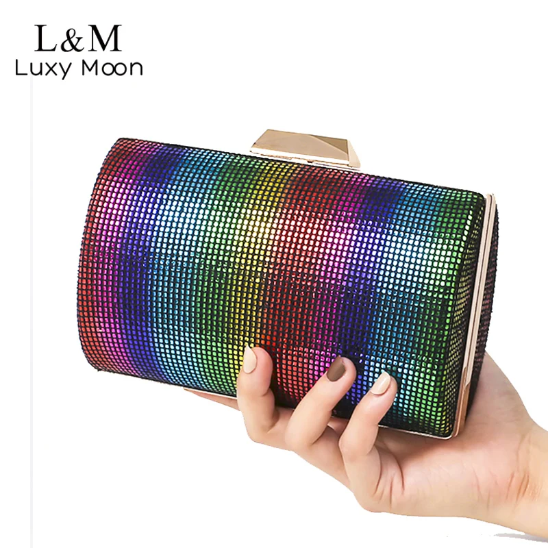 Радуга клатч вечерняя сумочка для женщин с пайетками вечерние роскошные