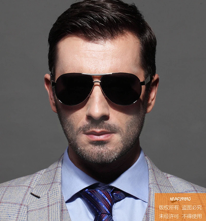 Солнцезащитные очки Мужские поляризационные зеркальные авиаторы в винтажном