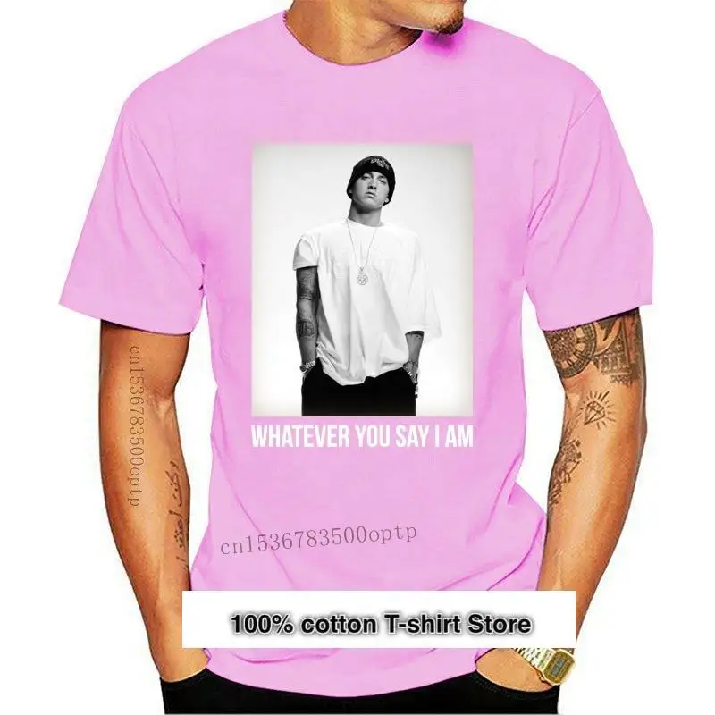 

Хлопковые рубашки Eminem-camisetas для мужчин, черные рубашки 100% 2021 2021