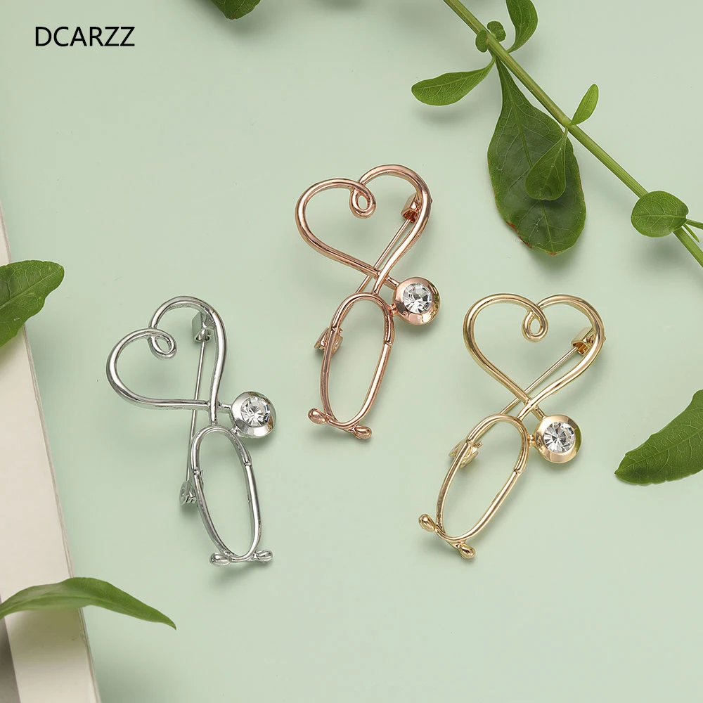 DCARZZ золото заколка в виде стетоскопа Медицинский Брошь Винтаж ювелирные изделия