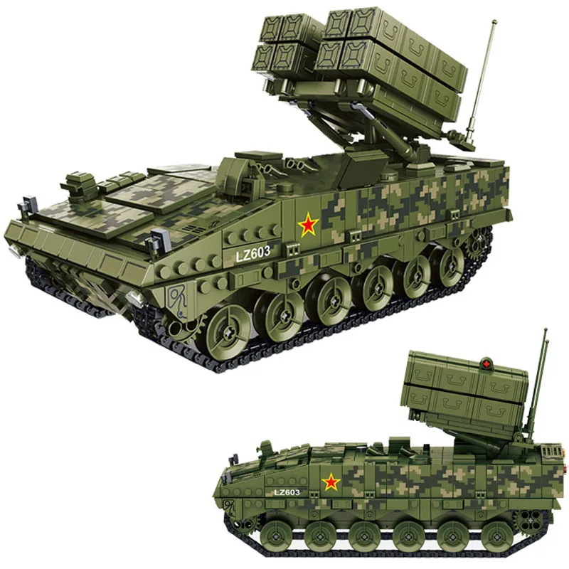 1561 шт. модель военного танка строительные блоки HJ 10 противотанковая ракета