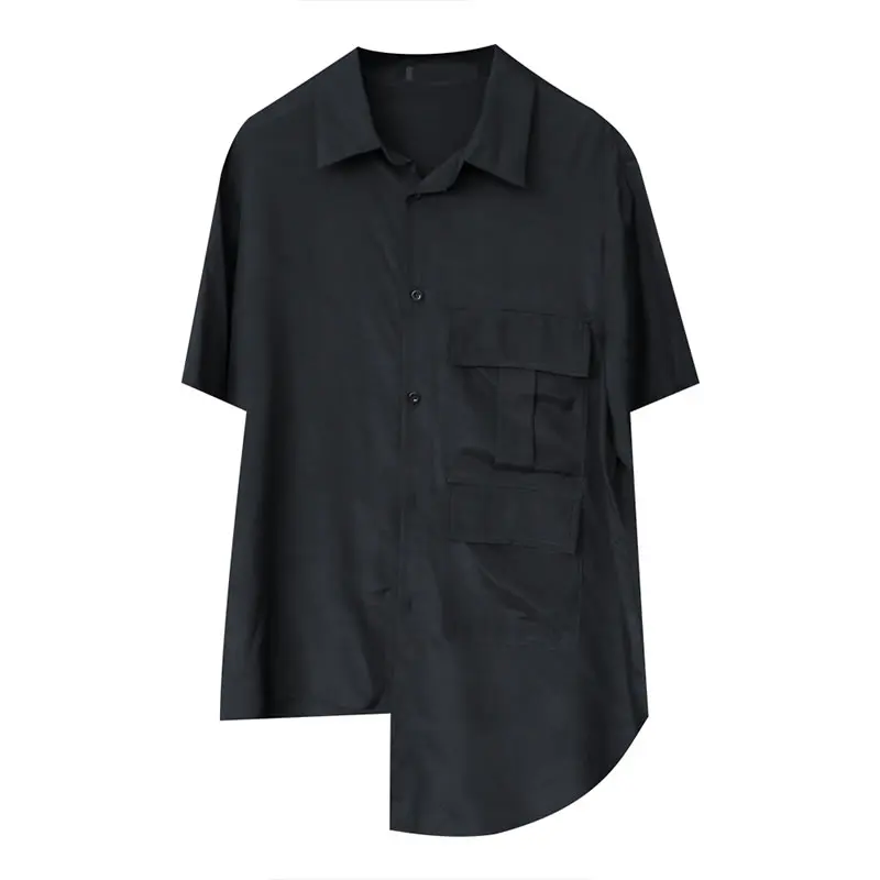 

XITAO Asymmetrical Single Breasted Shirts 2021 Summer New Arrival Personality Fashion Solid Turn-down Collar Blouse WMD0925