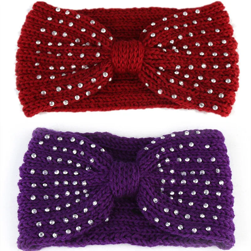 Европейский цельный тюрбан повязка для волос на голову зимняя теплая вязаная